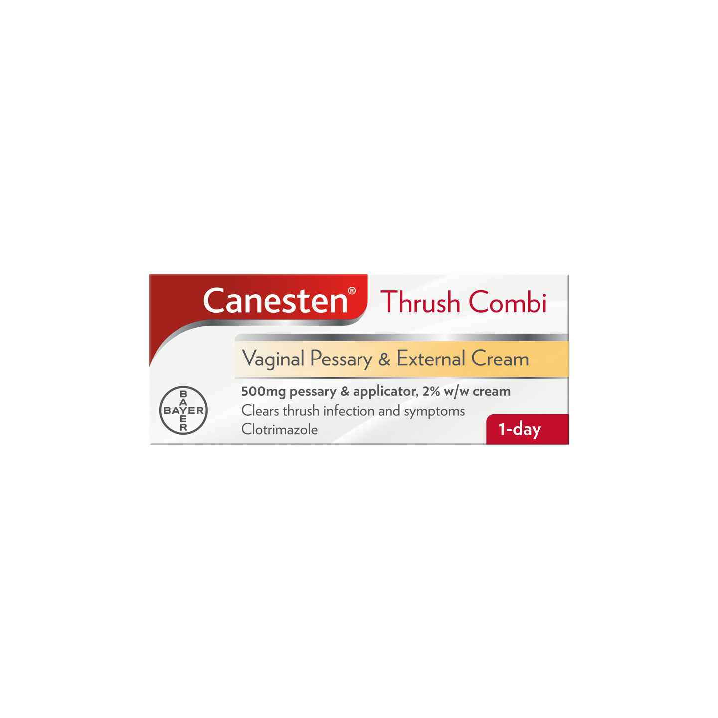 Canesten Thrush Combi Vaginal Pessary and External Cream 500mg pessary and applicator, 2% w/w cream