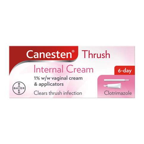 Canesten Thrush Internal Cream 1% w/w vaginal cream and applicators