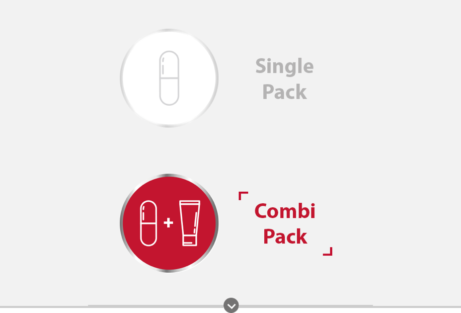 Canesten single pack treatment with capsule icon and Canesten combi pack treatment with capsule and cream icon